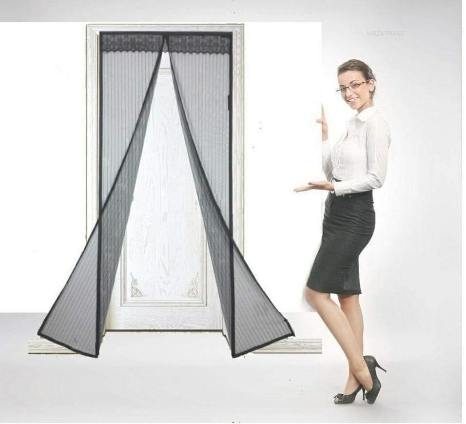 Magnetic Mesh Door Curtains – Anti-Mosquito, Foldable, Hands-Free (Pack of 2)