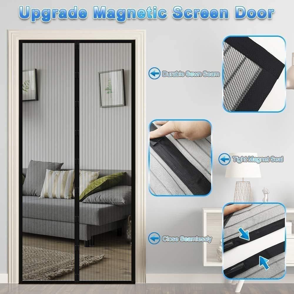 Magnetic Mesh Door Curtains – Anti-Mosquito, Foldable, Hands-Free (Pack of 2)