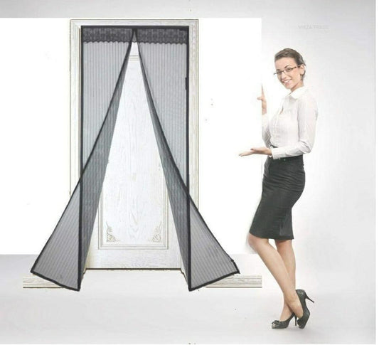 Magnetic Mesh Door Curtains – Anti-Mosquito, Foldable, Hands-Free (Pack of 2)