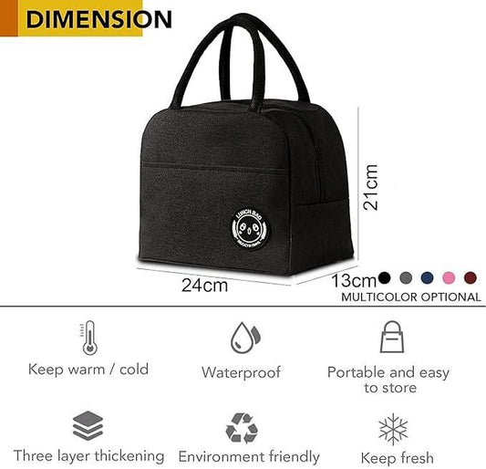 🥪 Insulated Portable & Reusable Lunch Bag – Travel-Friendly & Leak-Proof (Black)