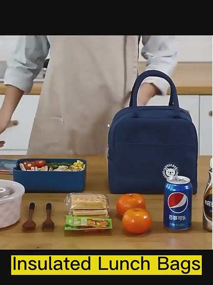 🥪 Insulated Portable & Reusable Lunch Bag – Travel-Friendly & Leak-Proof (Black)
